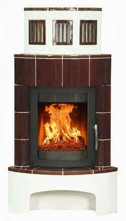 ABX Normandia rohová 7kw teplovzdušné krbové kachle