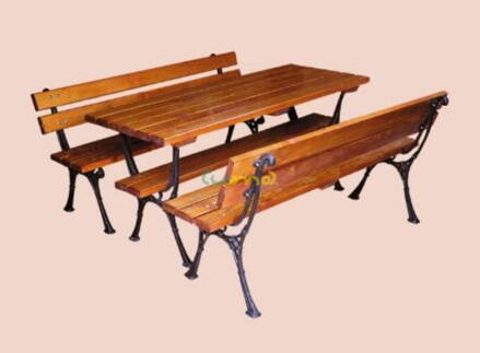 Drewal Záhradné sedenie Koval 1+2 stôl 160x60 drevo + oceľ