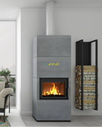 Hein SOLID F metal grey 7kw teplovzdušný kachľový krb