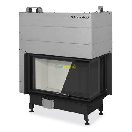 Romotop Heat L/R 3G L 81.51.40.24 15,6kw teplovzdušná oceľová krbová vložka rohová s výsuvnými dvierkami a s deleným sklom